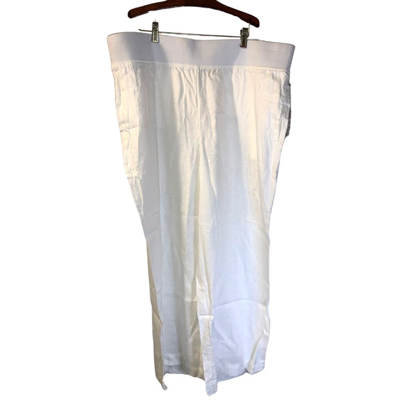 Soft Surroundings Women's 100% White Linen Pants Plus Size 2X NEW 29" Inseam - Picture 1 of 8
